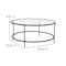 Flash Furniture 3 Piece Round Glass Table Set-Matte Black Frame NAN-CEK-21750-BK-GG - alternate 5